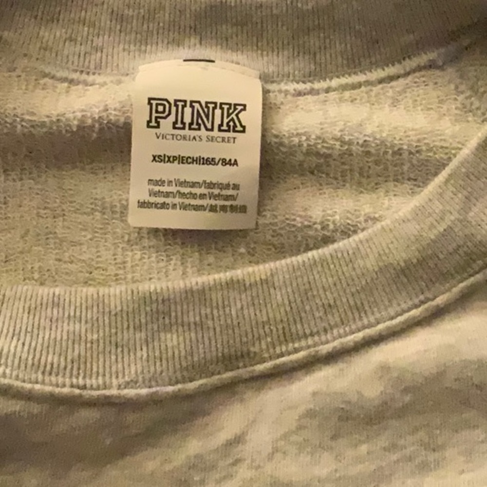 Fleece crew neck crop sweater